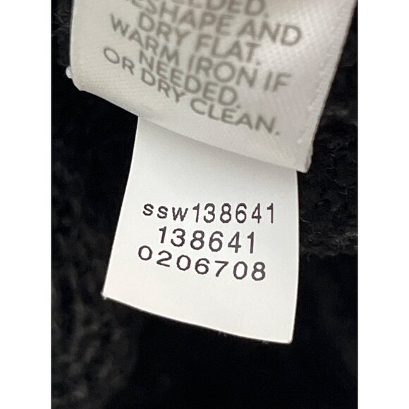 J Jill Cotton Silk Wool Blend Soft Leaf Textured Ribbed Sweater Black Medium - Picture 8 of 10